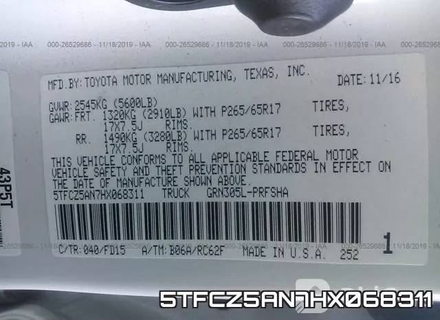 5TFCZ5AN7HX068311 фото 10