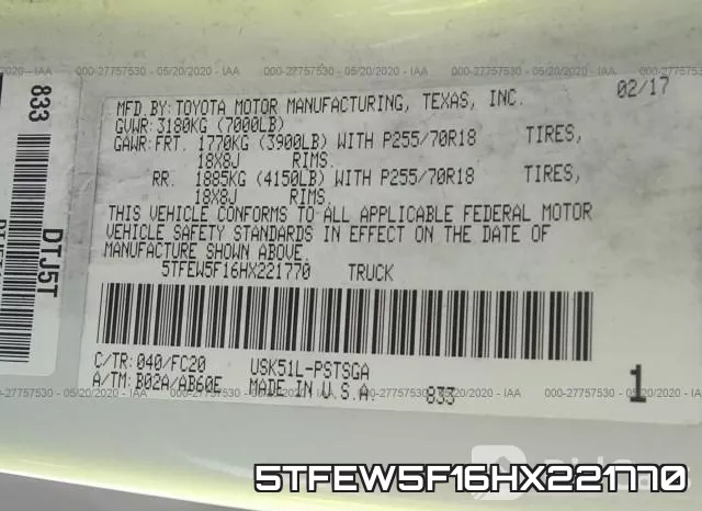 5TFEW5F16HX221770 фото 10