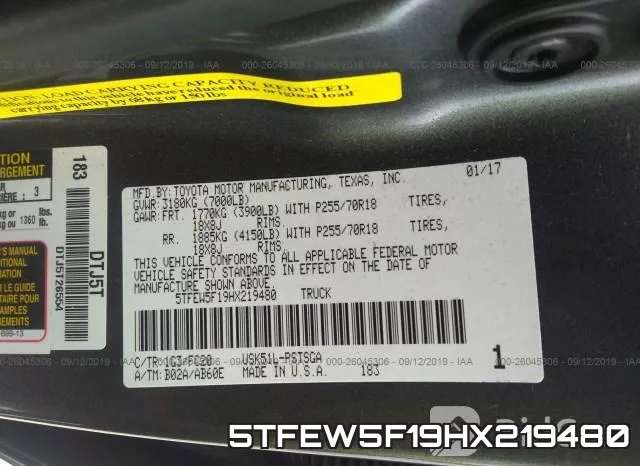 5TFEW5F19HX219480 фото 10
