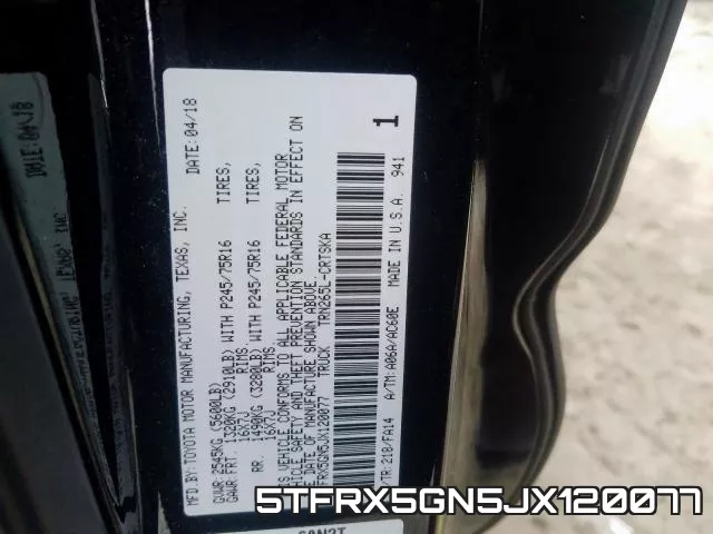 5TFRX5GN5JX120077 фото 2