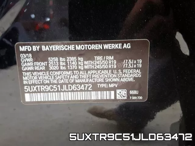 5UXTR9C51JLD63472 фото 2