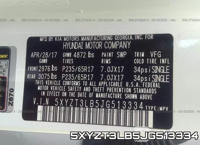 5XYZT3LB5JG513334 фото 10