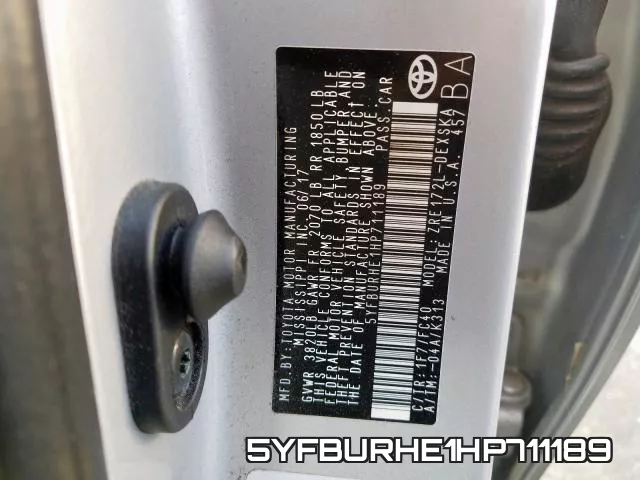 5YFBURHE1HP711189 фото 2