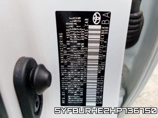 5YFBURHE2HP736750 фото 2