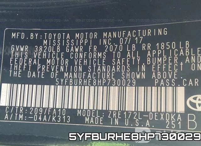 5YFBURHE8HP730029 фото 10