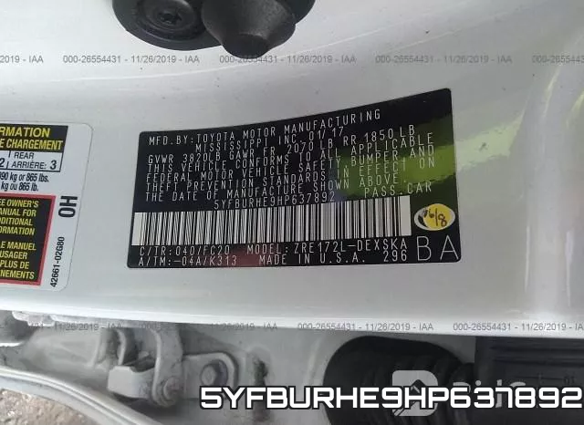 5YFBURHE9HP637892 фото 10