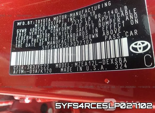 5YFS4RCE5LP027102 фото 10