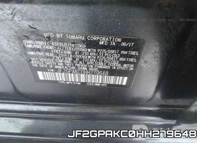 JF2GPAKC0HH279648 фото 10