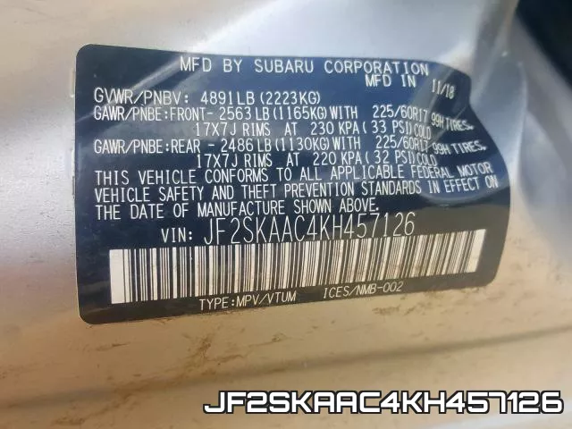 JF2SKAAC4KH457126 фото 2