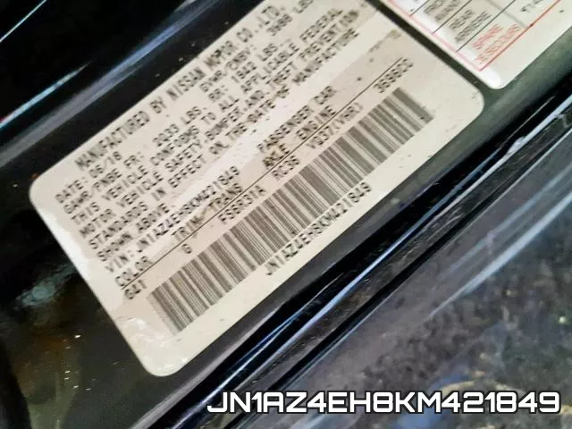 JN1AZ4EH8KM421849 фото 2