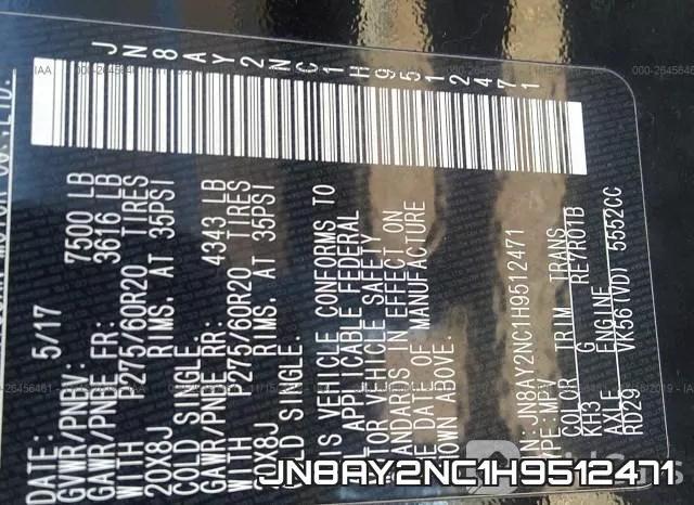 JN8AY2NC1H9512471 фото 10