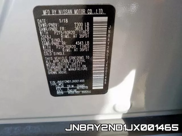 JN8AY2ND1JX001465 фото 2