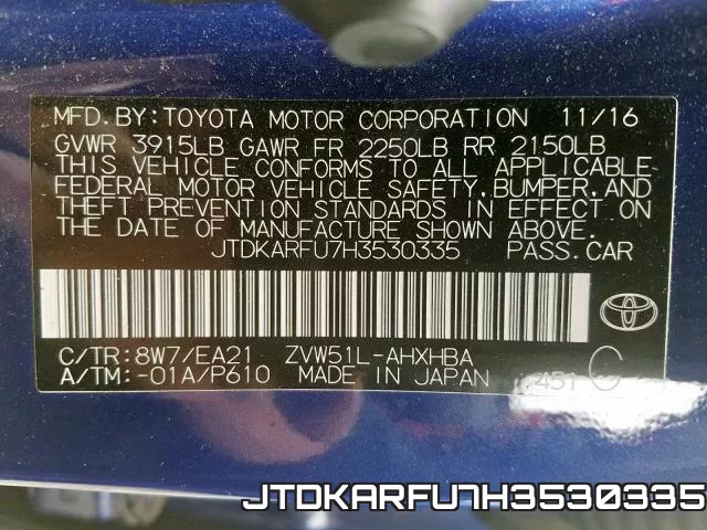 JTDKARFU7H3530335 фото 2