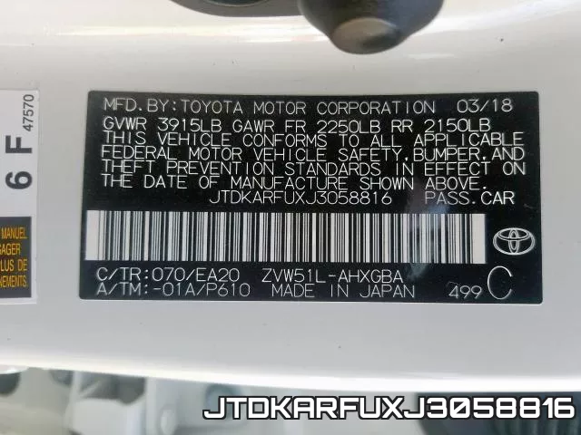 JTDKARFUXJ3058816 фото 2