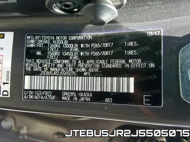 JTEBU5JR2J5505075 фото 2