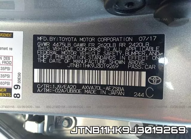 JTNB11HK9J3019269 фото 10