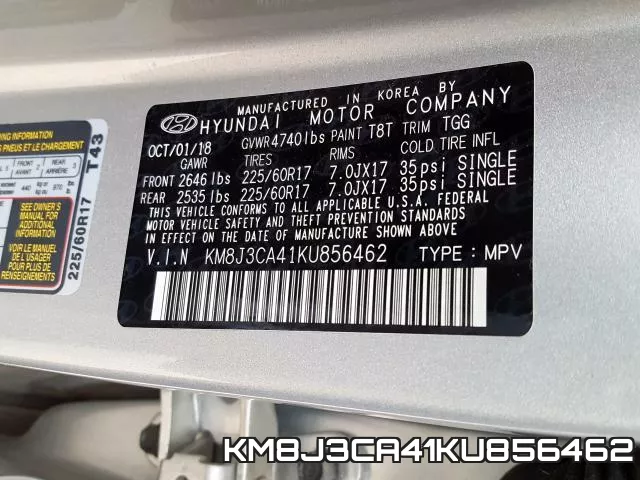 KM8J3CA41KU856462 фото 2