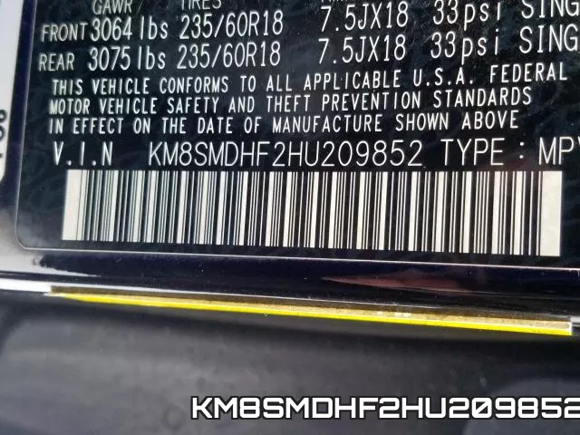 KM8SMDHF2HU209852 фото 2