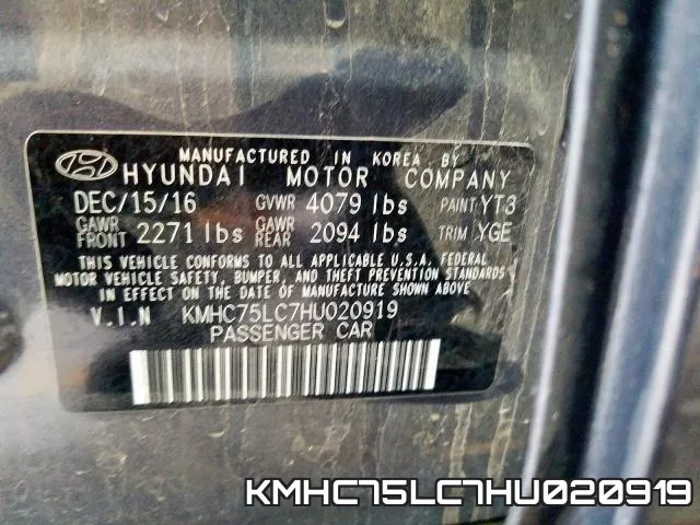 KMHC75LC7HU020919 фото 2
