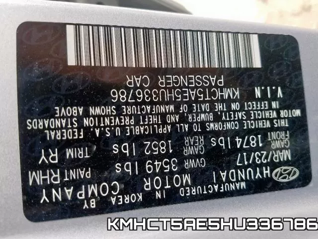 KMHCT5AE5HU336786 фото 2