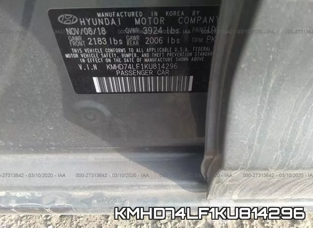 KMHD74LF1KU814296 фото 10