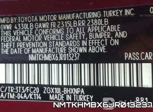 NMTKHMBX6JR013237 фото 10
