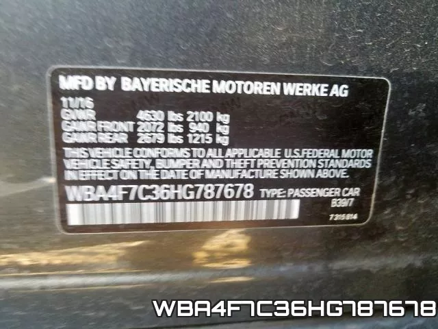 WBA4F7C36HG787678 фото 2
