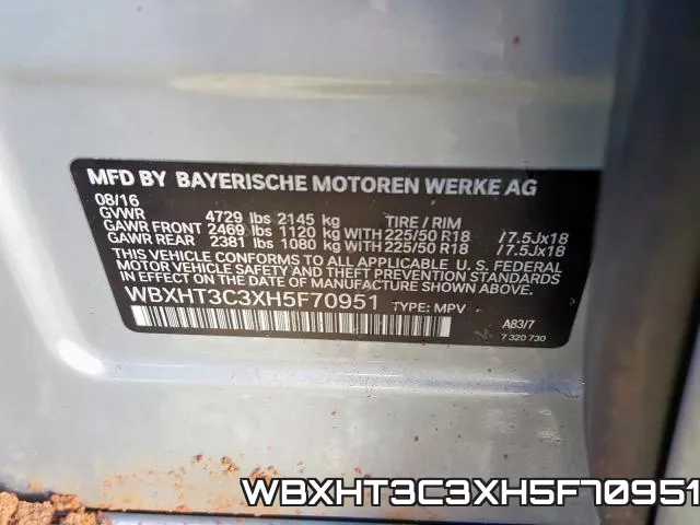WBXHT3C3XH5F70951 фото 2