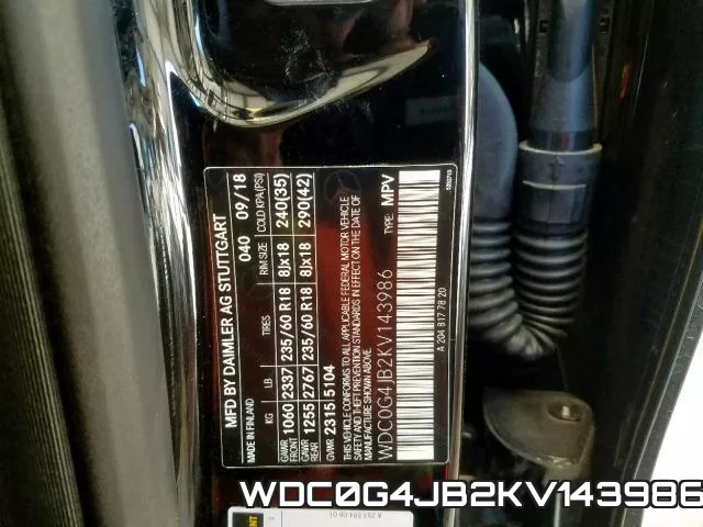 WDC0G4JB2KV143986 фото 2