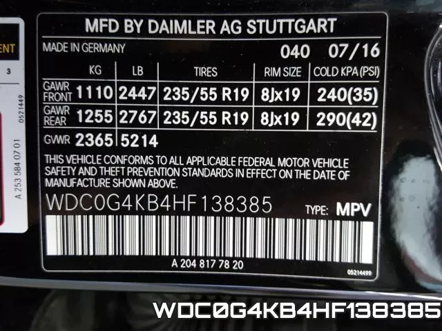 WDC0G4KB4HF138385 фото 2