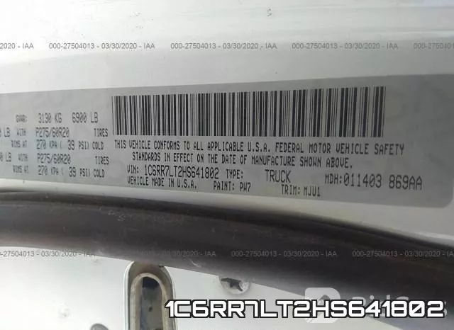 1C6RR7LT2HS641802 фото 10