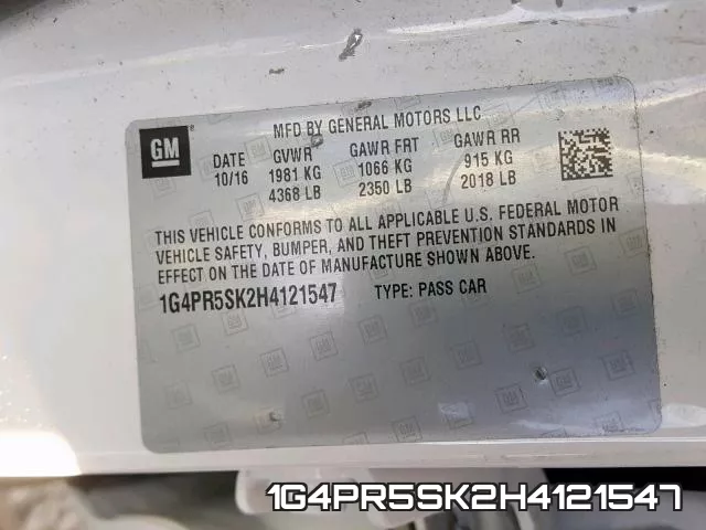 1G4PR5SK2H4121547 фото 2
