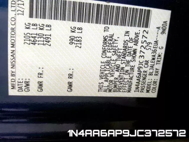 1N4AA6AP9JC372572 фото 2