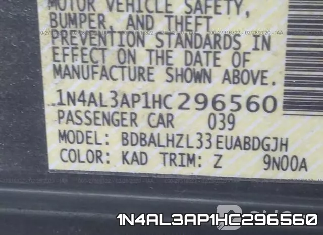 1N4AL3AP1HC296560 фото 10