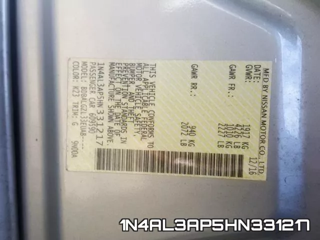 1N4AL3AP5HN331217 фото 2