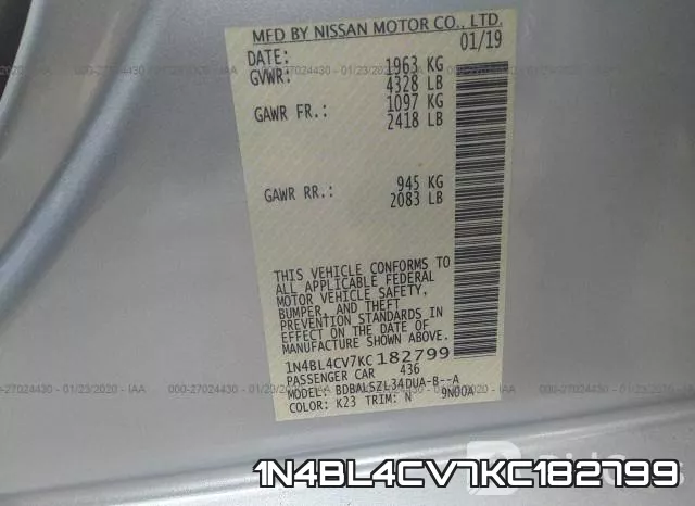 1N4BL4CV7KC182799 фото 10