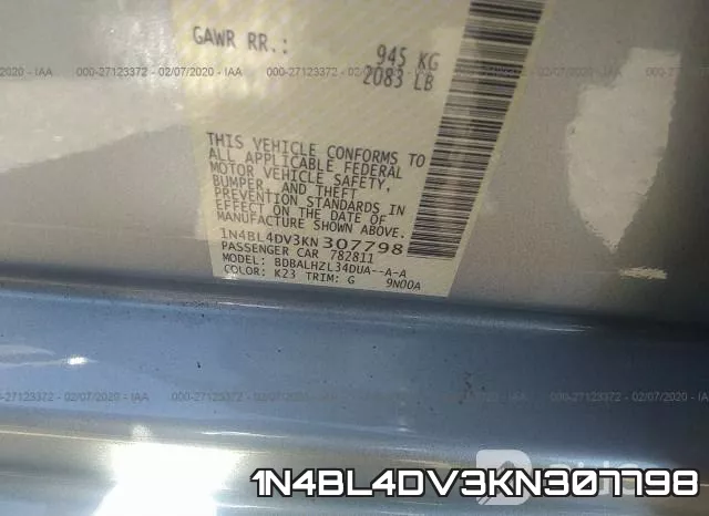 1N4BL4DV3KN307798 фото 10