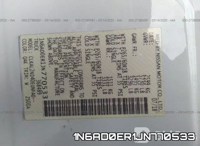 1N6AD0ER1JN770533 фото 10