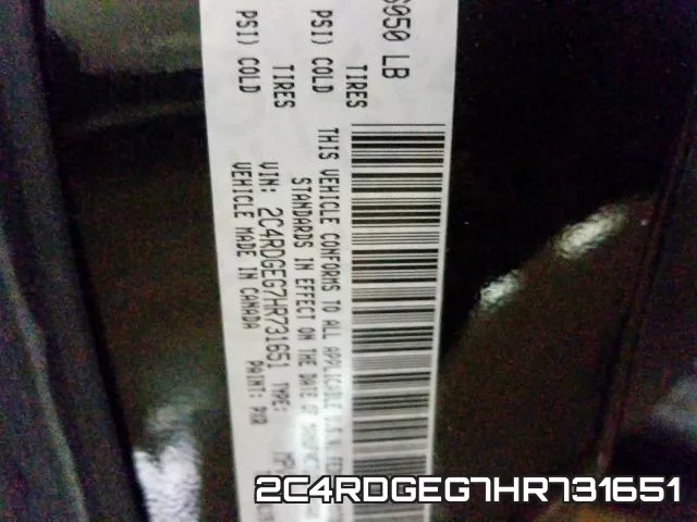 2C4RDGEG7HR731651 фото 2