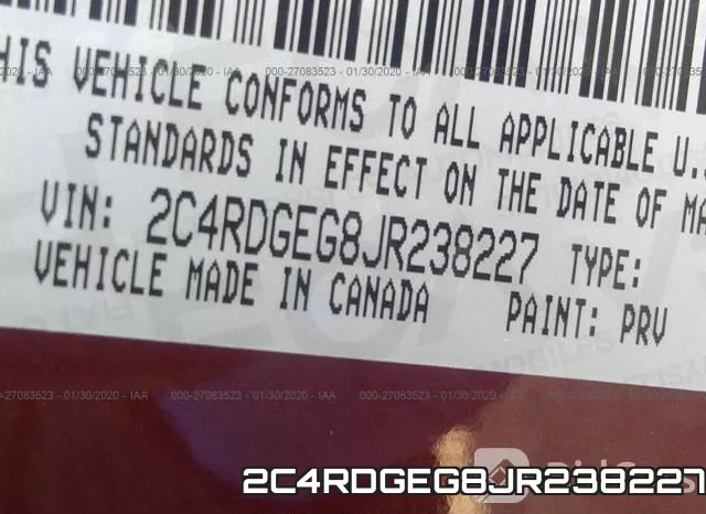 2C4RDGEG8JR238227 фото 10