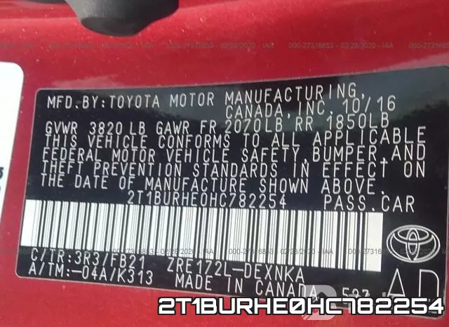 2T1BURHE0HC782254 фото 10