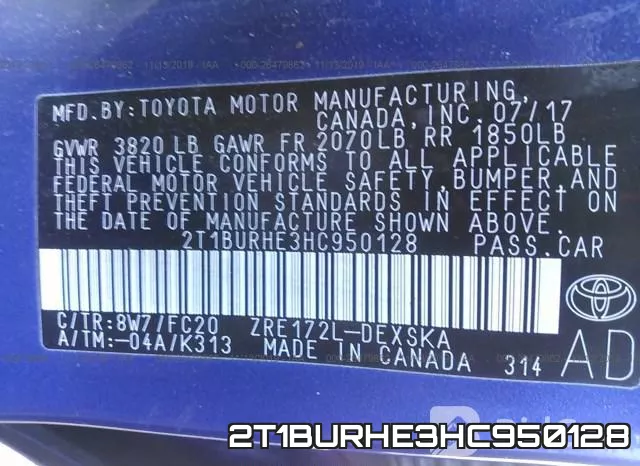 2T1BURHE3HC950128 фото 10