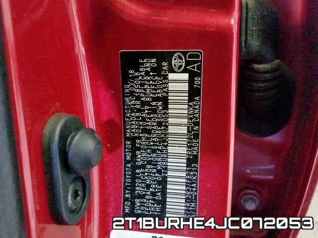 2T1BURHE4JC072053 фото 2