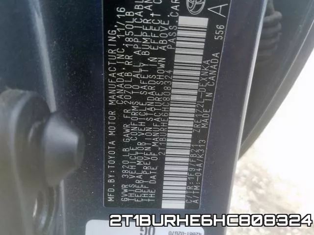 2T1BURHE6HC808324 фото 2