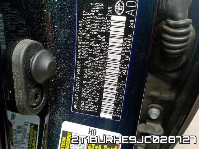 2T1BURHE9JC028727 фото 2