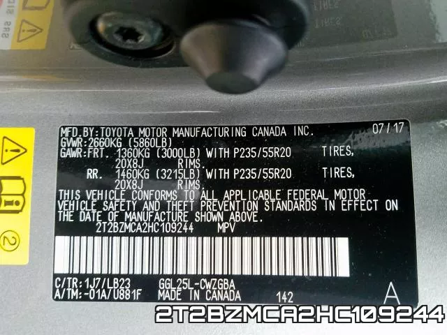 2T2BZMCA2HC109244 фото 2