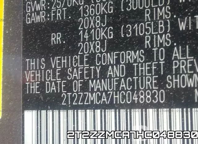 2T2ZZMCA7HC048830 фото 10