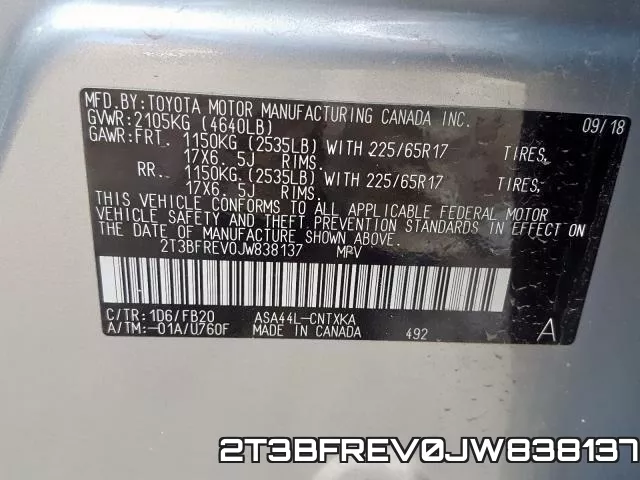 2T3BFREV0JW838137 фото 2