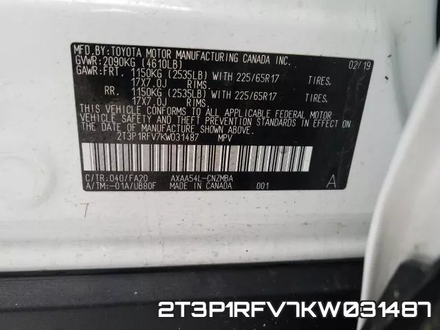 2T3P1RFV7KW031487 фото 2