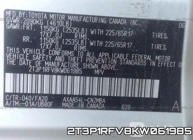 2T3P1RFV8KW061985 фото 10
